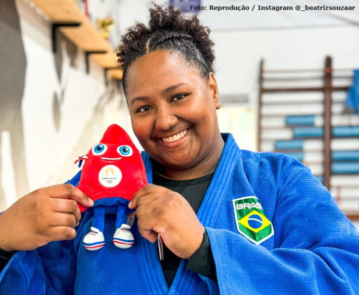 Beatriz Souza conquista medalha de ouro no judô categoria +78kg nas Olimpíadas de Paris