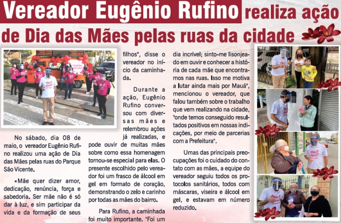 Vereador Eugênio Rufino realiza ação de Dia das Mães pelas ruas da cidade