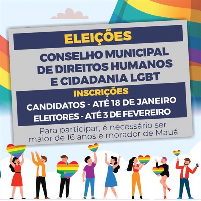 Mauá abre inscrições para interessados em compor o Conselho Municipal de Direitos Humanos e Cidadania LGBT