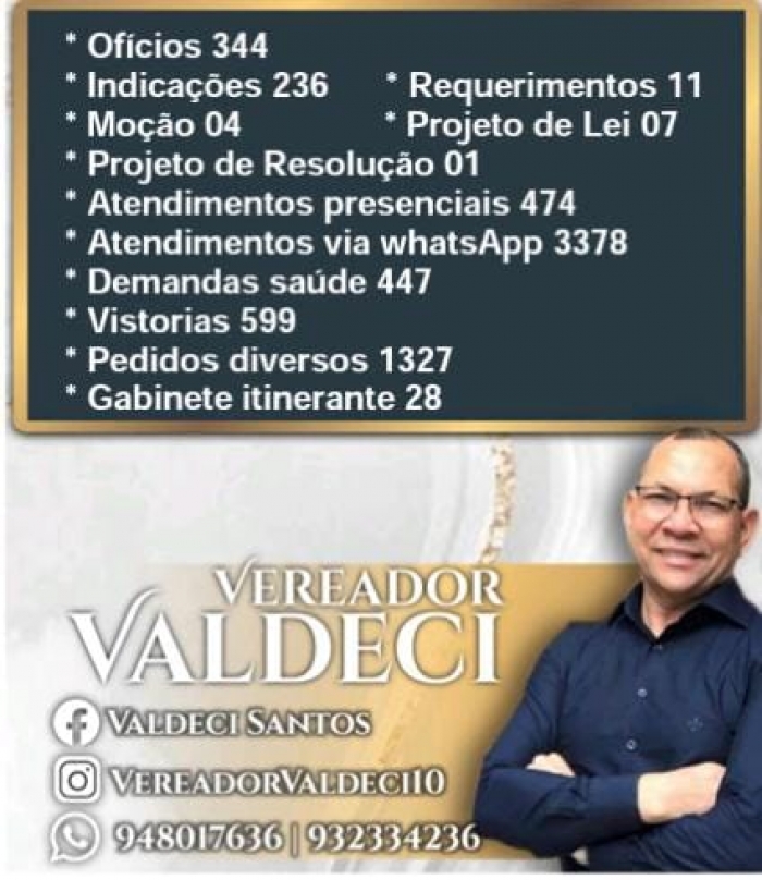 Pastor Valdeci Santos faz balanço do mandato no primeiro semestre de 2022