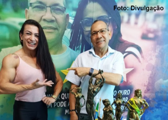 Vereador Pastor Valdeci Santos recebe visita de Hanai Cristine, campeã nacional, brasileira e paulista de fisiculturismo